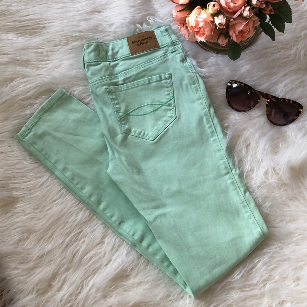 ABERCROMBIE mint skinny jeans